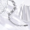 304 Stainless Steel Paperclip Chain Bracelets for Women BJEW-P347-03P-3