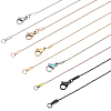 10Pcs 5 Colors 304 Stainless Steel Serpentine Chain Necklaces Set for Men Women NJEW-BC0001-10-1
