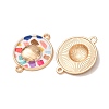 Printed Alloy Enamel Connector Charms AL-CBA2638-02F-2