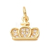 Brass Micro Pave Clear Cubic Zirconia Charms KK-CBA0009-09G-1