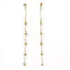 Brass Enamel Chain Tassel Earrings EJEW-JE05786-2