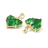 Brass Micro Pave Cubic Zirconia Charms KK-L208-03G-02-3