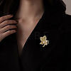 Leaf Alloy Imitation Pearl Brooch PW-WG91C7A-01-4