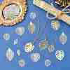 20Pcs 5 Styles Rack Plating Brass Filigree Pendants KKC-FS0001-05KCG-5
