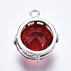 Transparent Faceted Glass Pendants GLAA-S193-035C-P-3