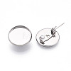 304 Stainless Steel Brooch Cabochon Settings STAS-E547-08C-P-1