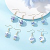 4 Pairs Handmade Printed Porcelain Dangle Earrings EJEW-JE06701-1