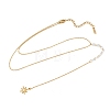 304 Stainless Steel Crystal Rhinestone Sun Long Tassel Y Necklaces for Women SA-CBA48C7-04G-2
