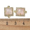 Natural Rose Quartz Faceted Square Links G-I375-03G-08-3