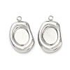 304 Stainless Steel Pendant Cabochon Settings STAS-C167-07A-P-1