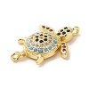 Rack Plating Brass Micro Pave Colorful Cubic Zirconia Connector Charms KK-K377-33G-2