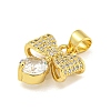 Bowknot Rack Plating Brass Clear Cubic Zirconia Pendants KK-Z053-14G-05-2