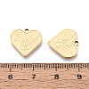 Religion 304 Stainless Steel Heart Pendants STAS-T073-05G-3