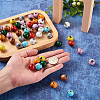 Beadthoven 54Pcs 9 Colors Natural Wood Beads WOOD-BT0001-08-5