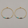 Bohemian Handmade Glass Seed Beads Hoop Earrings AM1646-9-1