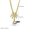 Hip Hop Stainless Steel Sandblasted Palm Tree Pendant Necklaces for Men DF1150-1-3