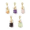 Natural Gemstone and Pearl Copper Wire Wrapped Pendants PALLOY-JF05841-1