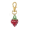 Glass Seed Beaded Strawberry Pendant Decoration HJEW-MZ00160-04-2