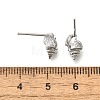 Conch Shape Brass Micro Pave Cubic Zirconia Ear Studs EJEW-D304-32P-3