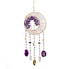 Tree Natural Amethyst Chips Hanging Suncatchers HJEW-F023-05-1