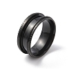 Titanium Steel Grooved Finger Ring for Women RJEW-WH0004-30B-EB-1