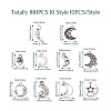 100Pcs 10 Style Tibetan Style Alloy Pendants FIND-SW0001-29-4