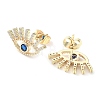 Brass Micro Pave Cubic Zirconia Stud Earrings EJEW-P247-01G-2