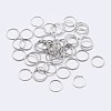 Anti-Tarnish Rhodium Plated 925 Sterling Silver Saw Cut Open Jump Rings STER-F036-02P-0.9x7mm-1