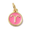 Real 18K Gold Plated Brass Enamel Charms KK-L216-001G-J04-1