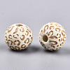 Painted Natural Wood Beads WOOD-T021-53A-12-2