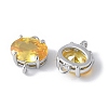 Brass Pave Cubic Zirconia Connector Charms KK-F892-53P-08-2