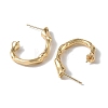 Brass Stud Earring Settings for Half Drilled Beads KK-CBAF05D-01G-2