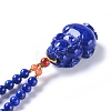 Natural Lapis Lazuli Pendant Necklaces NJEW-G332-05G-2