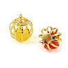 Brass Glass Bead Cage Pendants KK-T080-30G-M-2