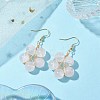 Rose Quartz Dangle Earrings EJEW-JE05918-2