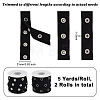 5 Yards Alloy Snap Button Tape Trim Polyester Ribbons DIY-OC0011-27B-2