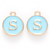 Golden Plated Alloy Enamel Charms ENAM-S118-04S-1