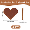 4Pcs Leather Bookmarks AJEW-CL0005-36-2
