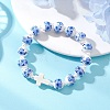 Imitated Pearl Acrylic & Handmade Porcelain & Synthetic Turquoise Beads Bracelets BJEW-JB13229-1
