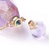 Natural Amethyst Openable Perfume Bottle Pendant Necklaces NJEW-G325-01G-5