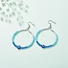 Resin Evil Eye & Acrylic Beaded Big Ring Dangle Earrings EJEW-JE04999-05-3