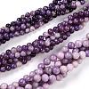 Natural Lepidolite/Purple Mica Stone Beads Strands G-K415-6mm-1