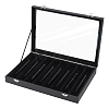 10-Slot MDF Covered with PU Leather Pen Organizer Display Cases with Acrylic Window Lid ODIS-WH0086-232B-02-1