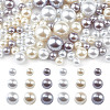 GOMAKERER 222Pcs 9 Styles ABS Plastic Imitation Pearl Round Beads KY-GO0001-03-1