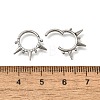 304 Stainless Steel Micro Pave Clear Cubic Zirconia 3 Spiked Cone Round Hoop Nose Rings AJEW-D306-10P-2