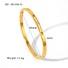 304 Stainless Steel Cubic Zirconia Hinged Bangles for Women WGD7358-01-1