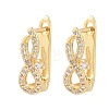 Brass Micro Pave Cubic Zirconia Hoop Earrings KK-Z166-06G-4