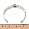 304 Stainless Steel Multi-strand Cuff Bracelet Blanks with Flat Round Bezel Settings SA-CBA4160-01A-P-3