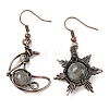 Natural & Synthetic Gemstone Dangle Earrings G-H359-07R-4