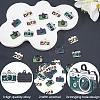 32Pcs 4 Colors Alloy Enamel Pendants ENAM-SC0008-20-6